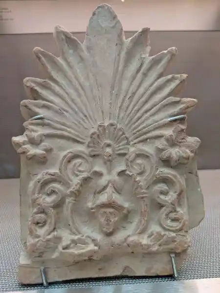 Roman terracotta antefix with Athena bust